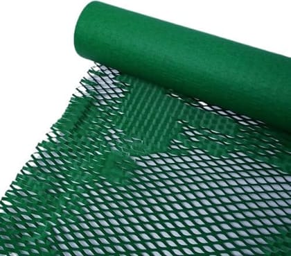 JPPL paper honeycomb roll | Expands hex to 16 meter | Plastic alternative | Packaging & shipping supplies bubble wrap roll| (390mm / 16 inch x10 meter) (Green)