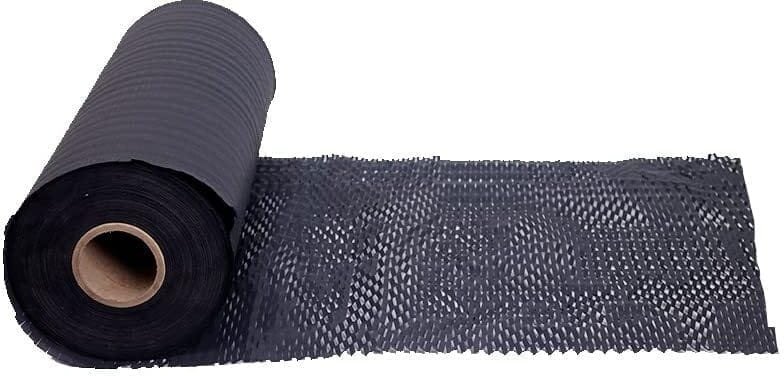 JPPL paper honeycomb roll with dispenser box | Expands hex to 160 meter | Plastic alternative | Packaging & shipping supplies bubble wrap roll| (390mm / 16 inch x100 meter) (Black)