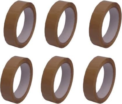 JPPL brown tape packing tape | Strong adhesive tape | Sealing envelopes tape | Wrapping gift tape | Industrial Tape for Home,Office Use & Box Packing. (Set of 6, Brown) (1 inch X 65 meter)