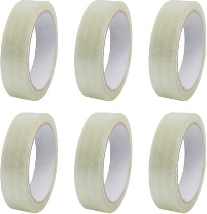 JPPL transparent adhesive bopp roll packing tape,Adhesive tape that can be used for a variety of purposes, such as sealing envelopes,wrapping gifts,transparent tape (Set of 6) (1 inch X 65 meter)