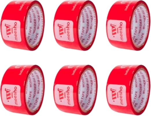 JPPL meesho Packaging Tape | 65 meter X 48mm / 2inch | meesho packing material | Suitable for e-commerce | Packaging material for small busines (Set of 6)