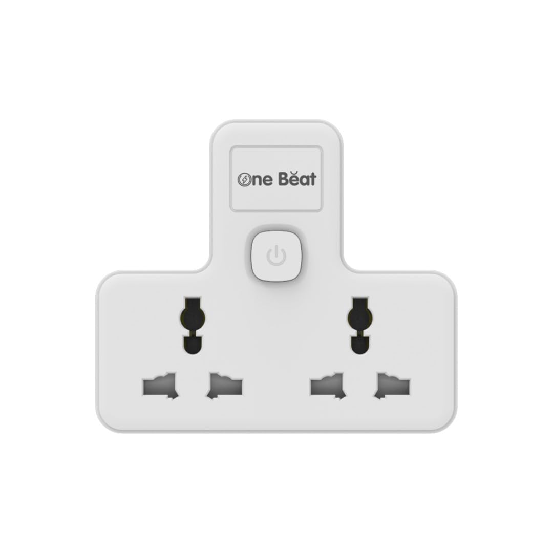 One Beat Cordless Extension Board, Multi Plug with 2 Sockets - Flex Board with Safety Shutter Protection (2 Socket Wall)…