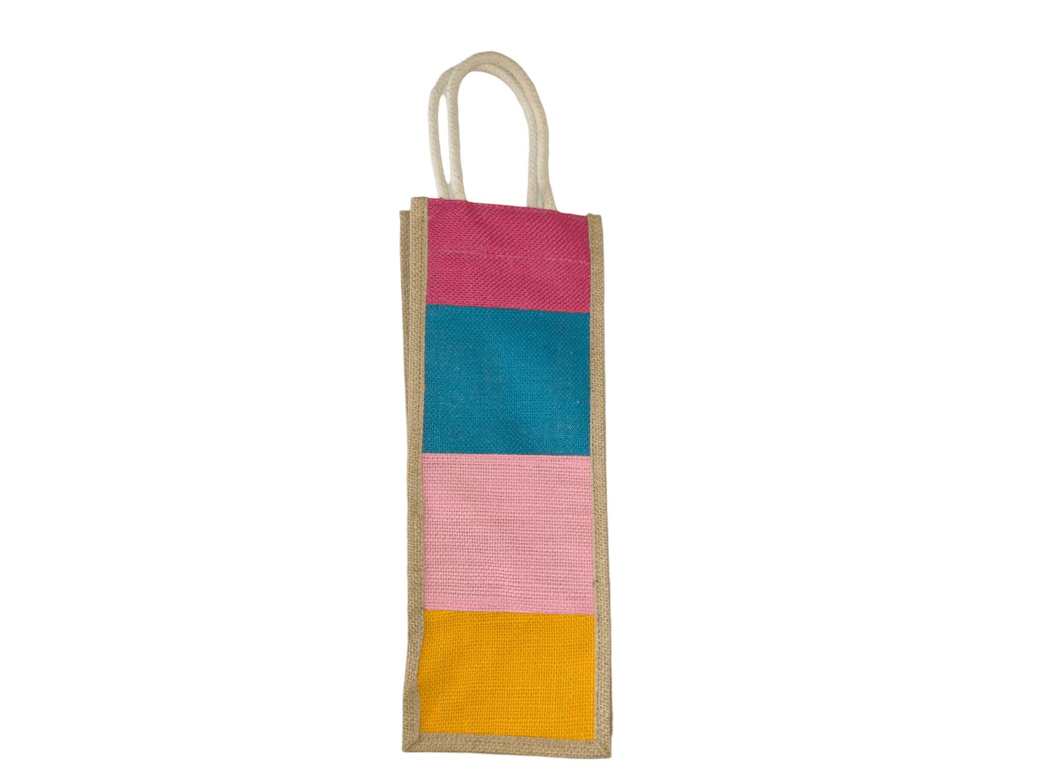 Multicolour Jute Water Bottle Bag