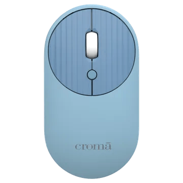 Croma Wireless Optical Mouse with Power Saving Feature (1600 DPI Adjustable, Ambidextrous Design, Blue)