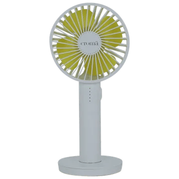 Croma 4 Blade Rechargeable Personal Fan with 2000 mAh Battery (BLDC Copper Motor, White)