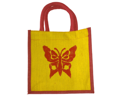 Red Butterfly on Burlap Bag