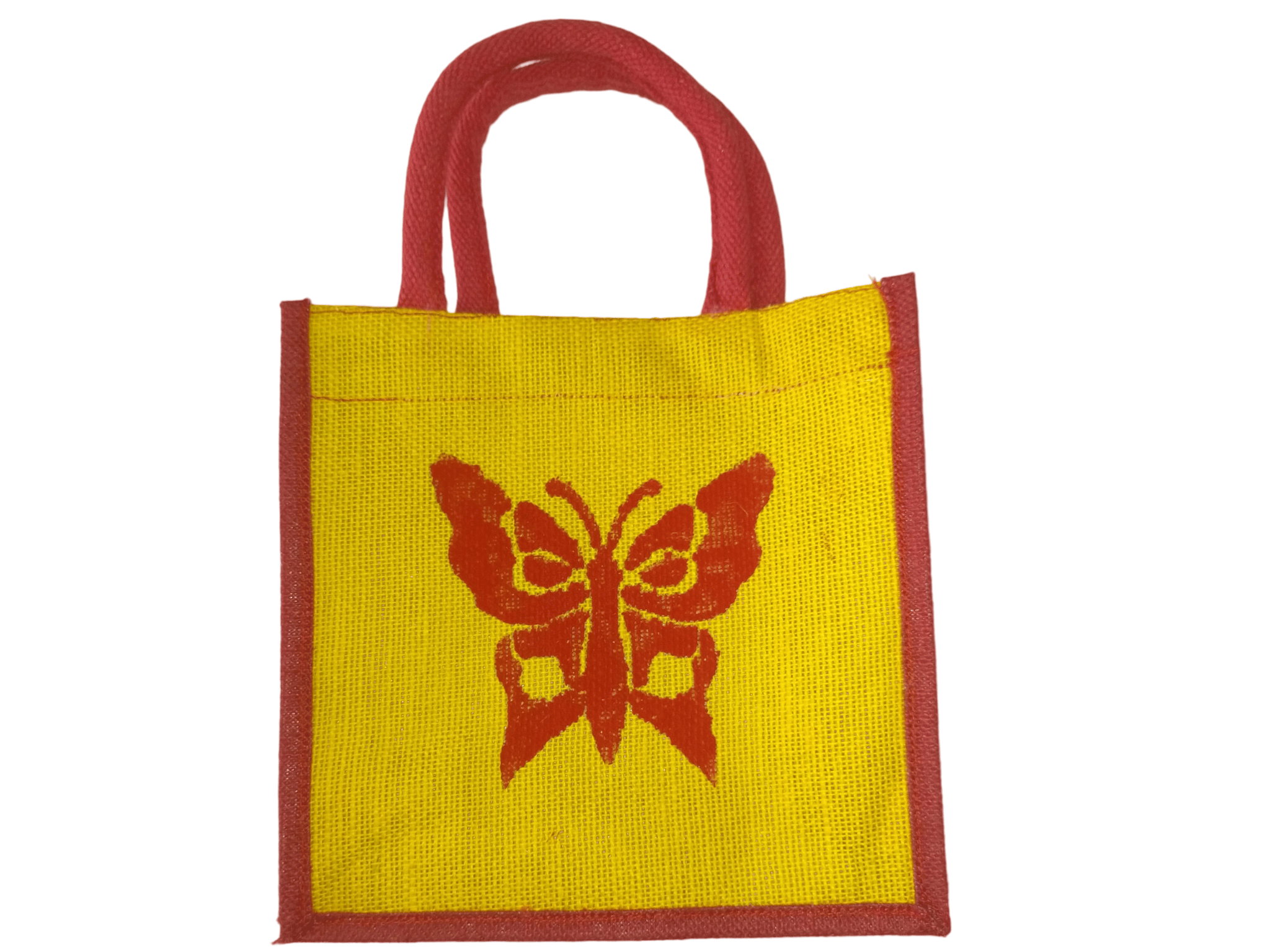 Red Butterfly on Burlap Bag