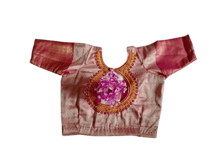  Blouse with intricate embroidery and mirror work