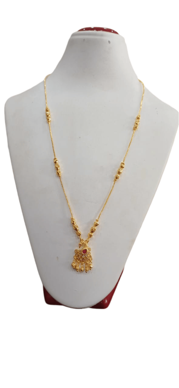  Delicate Gold Plated Ball Chain Necklace with Peacock Pendant