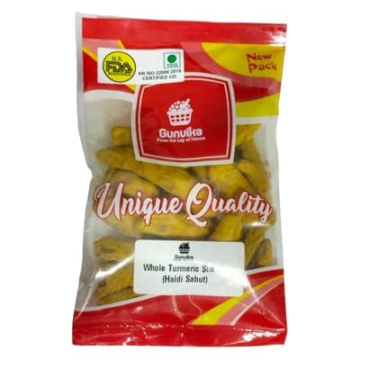 Gunvika Whole Natural and Fresh Dry Turmeric Sticks - 100 gm