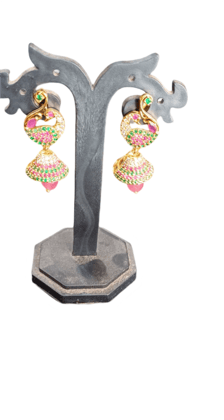  "Stunning Peacock Kundan and Pearl Earrings"