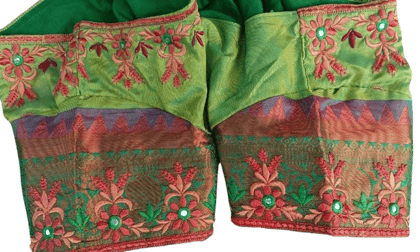  Green blouse with red and maroon embroidery