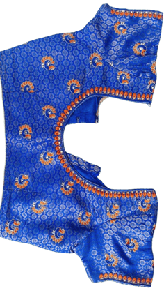  Blue Peacock Embroidered Blouse