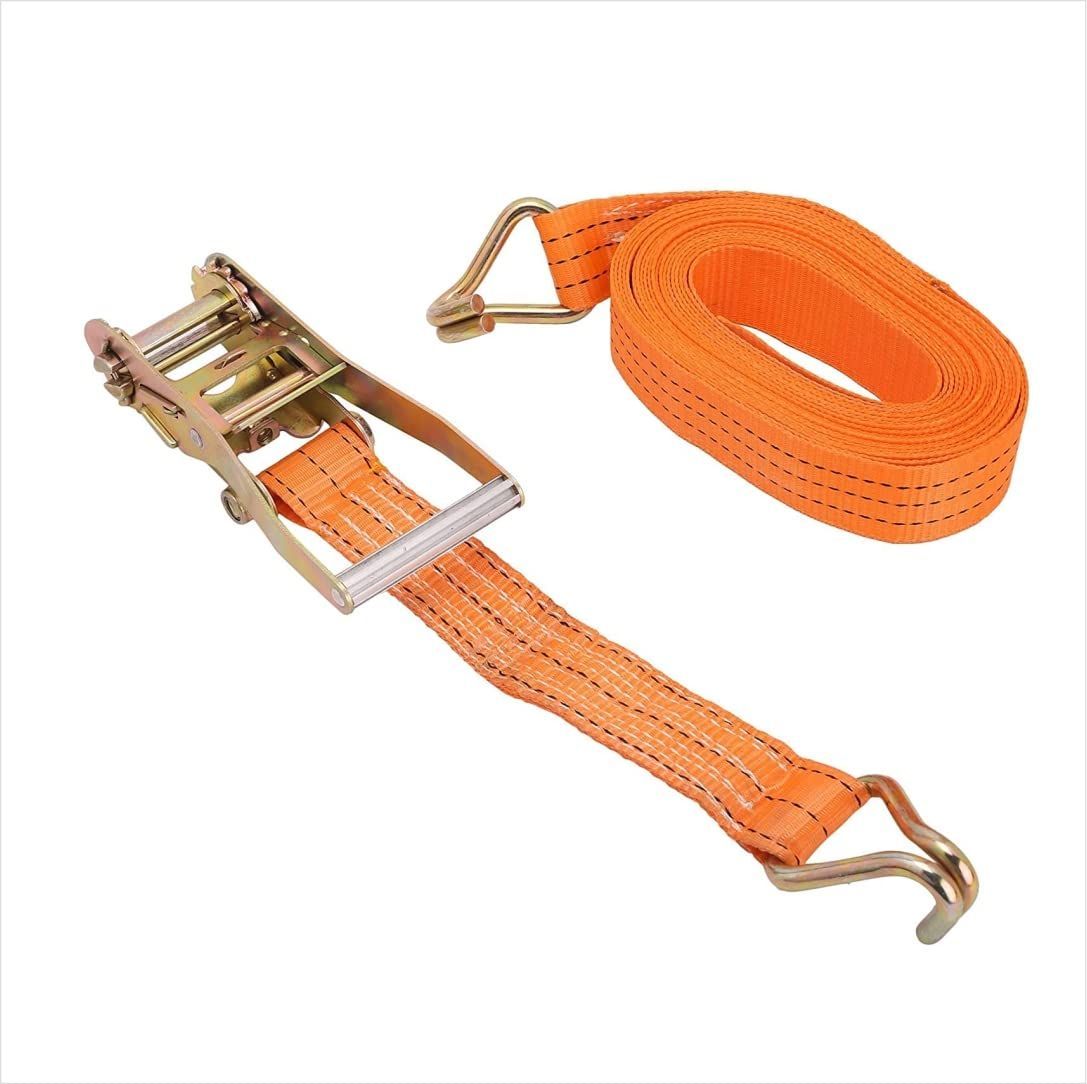 BK Jagan & CO Polyester Cargo Lashing Belt (Orange) RATCHE Belt Loading Belt Strap (8 Meter)