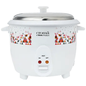 Croma 1.8 Litre Electric Rice Cooker with Keep Warm Function (White)