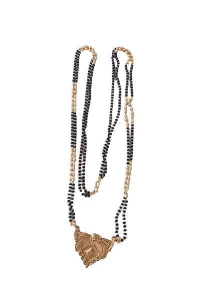  Traditional Indian Mangalsutra Gold Plated Black Beads Necklace for Women