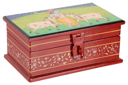 Central Cottage Industries Emporium (Govt of India Undertaking) Handpainted Wooden Storage Box (Multicolor)