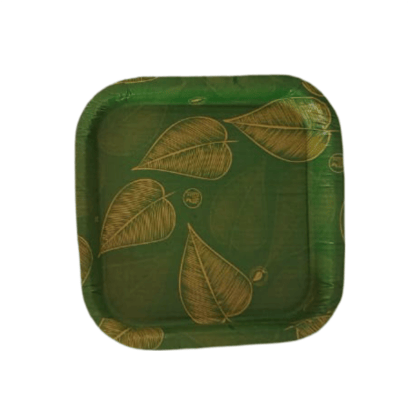 Square Green Leaf Dinner Plate (pack of 50)