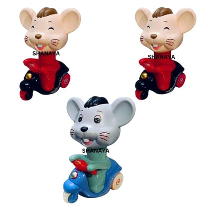 SHANAYA Unbreakable Press and Go Toys Pull Back for Infants Toddlers Kids Babies Girls Boys (Mouse Random Design 1 Piece)