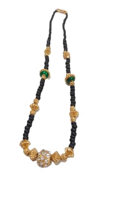 Black Beads Traditional Indian Mangalsutra 1 Gram Gold Plated Necklace