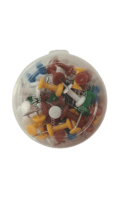 40 Pieces Multicolor Push Pins Clear Plastic Box