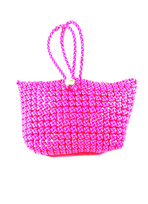 Handmade Bright Pink Mini Market Bag