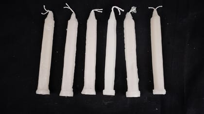 Set of 6 White Candles 5 packets