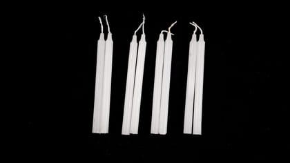 Set of 8 White Candles 10 packets