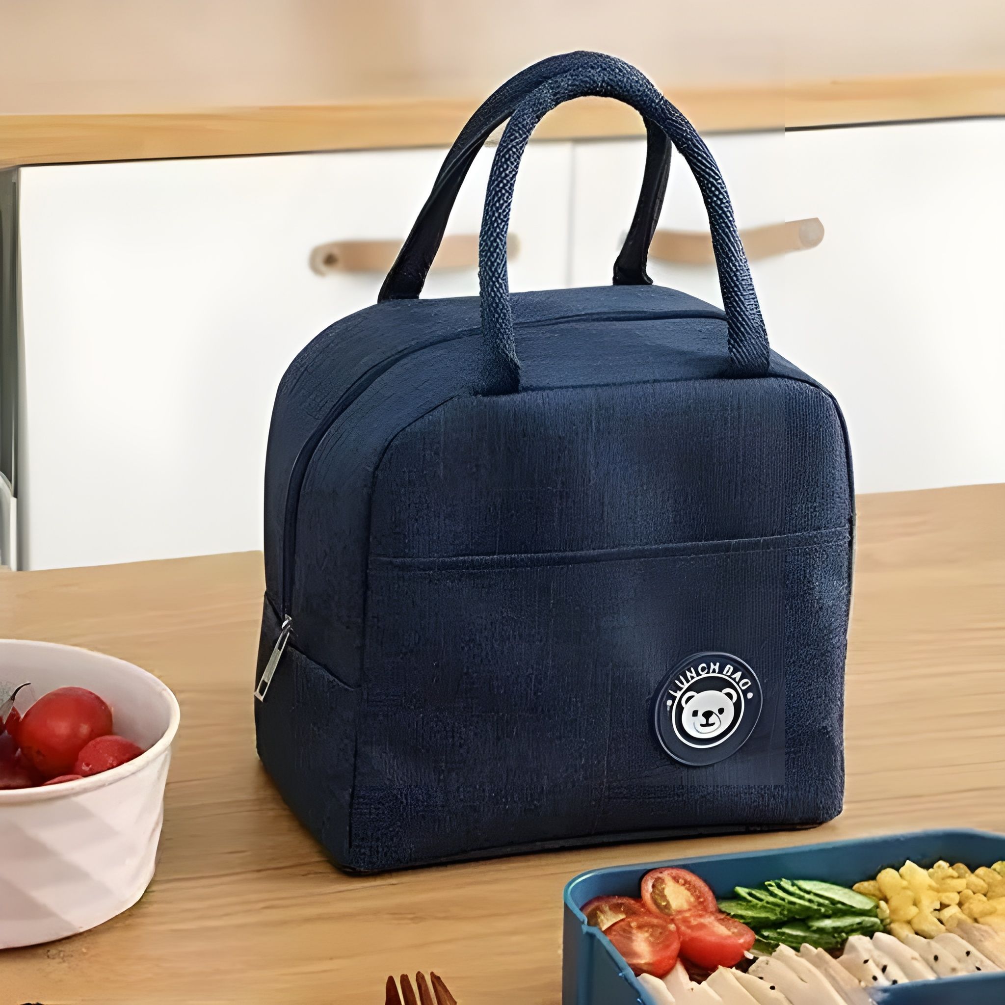 Insulated Lunch / Tiffin Bag for Women & Kids, Suitable for Office, College & School - Blue Colour