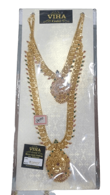  Gold Plated Traditional Indian Necklace Set