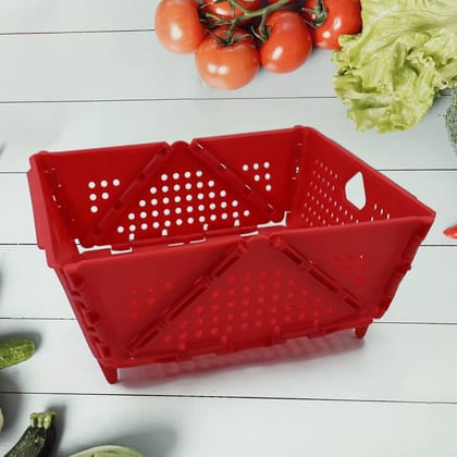 URBAN CREW Storage Basket Box with Holes Ventilated Design (23×20 Cm / 1 Pc)