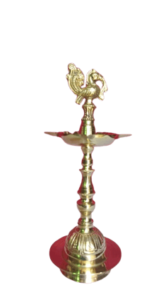 Peacock Design Brass Oil Lamp (DEEPAM_KUNDULU )