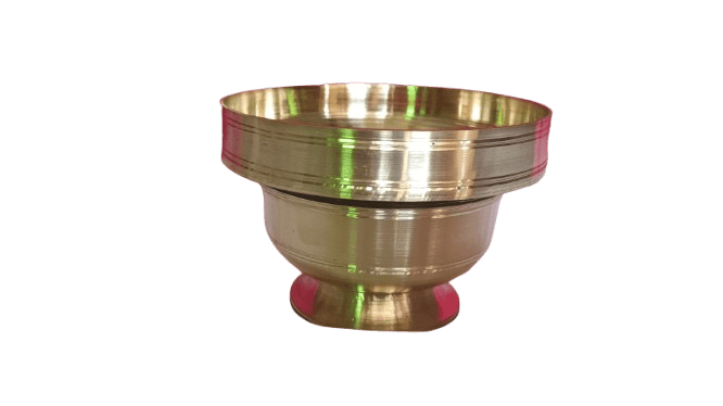  "Traditional Indian Brass Urli Bowl with Lid"