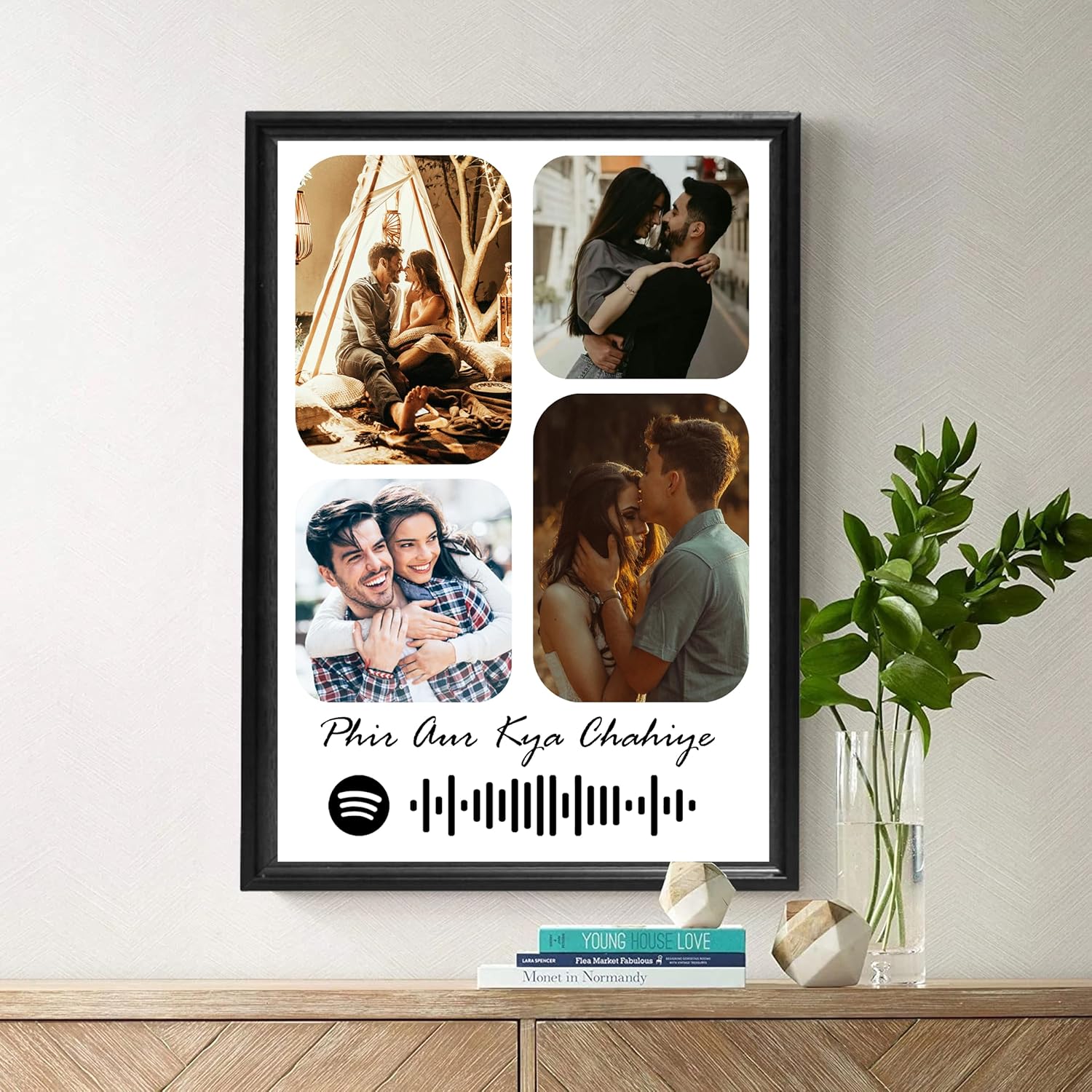  Customizable Collage Photo Frame with Spotify Song Code - "Phir Aur Kya Chahiye" by Young House Love