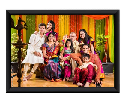  A beautiful photo of a family celebrating Diwali together.