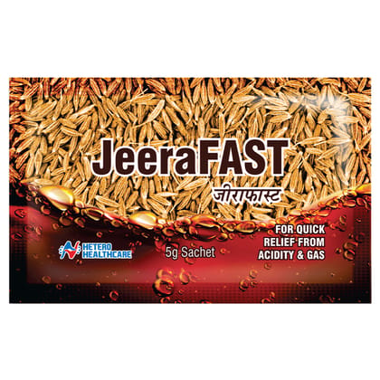 JeeraFast - Instant Relief from Acidity and Gas with Active Jeera (80X5g Sachets (Pack of 1))