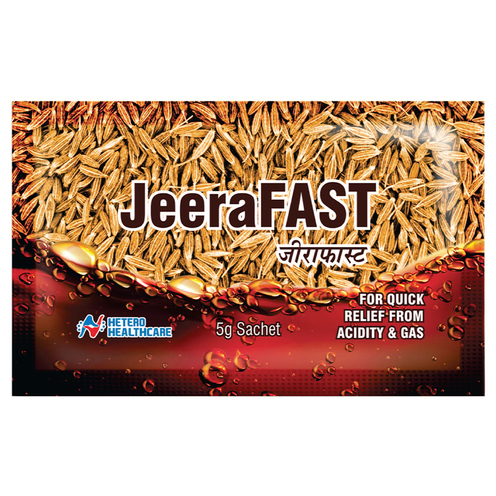 JeeraFast - Instant Relief from Acidity and Gas with Active Jeera (80X5g Sachets (Pack of 1))