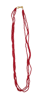  Ruby Red Beaded Necklace