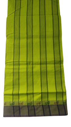 Vani Handlooms Pure cotton Saree- granny smith colour with blowse piece