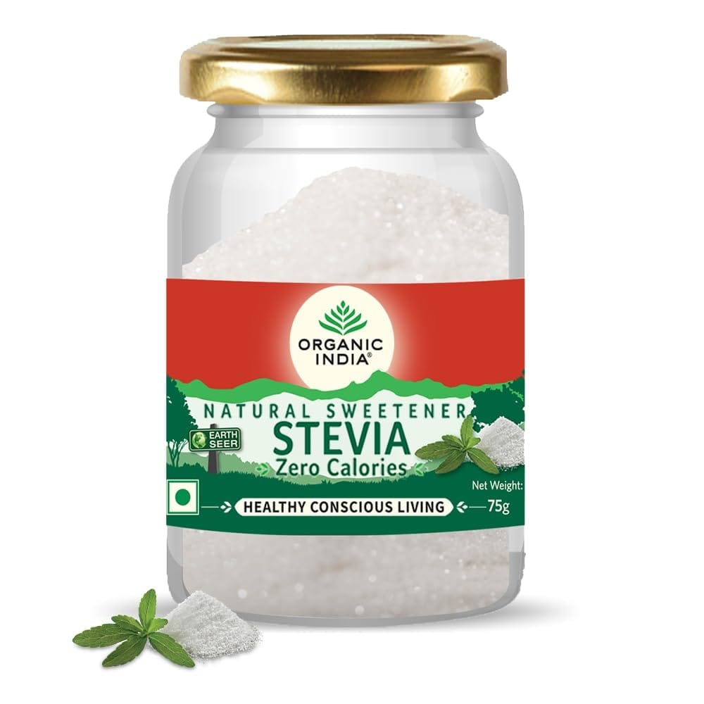 ORGANIC INDIA Stevia Powder || Natural Sweetener || Sugar Free || 75 gm