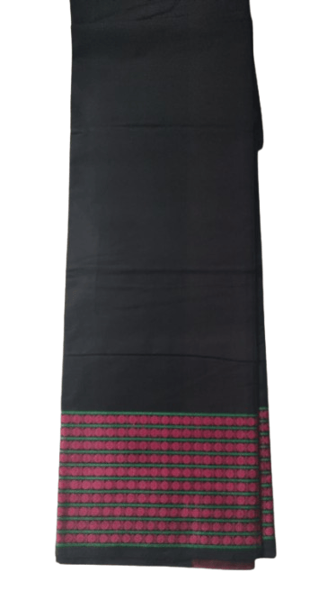 Vani Handlooms Pure cotton Saree- black colour with blowse piece