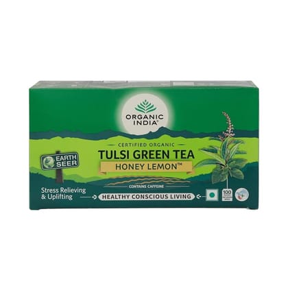 Organic India Tulsi Green Tea Honey Lemon 100 Teabags