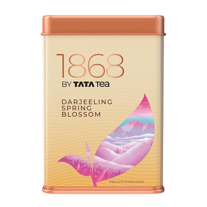 1868 by Tata Tea Darjeeling Spring Blossom, Premium Black Tea, Handpicked from the Foothills of Darjeeling, 50g