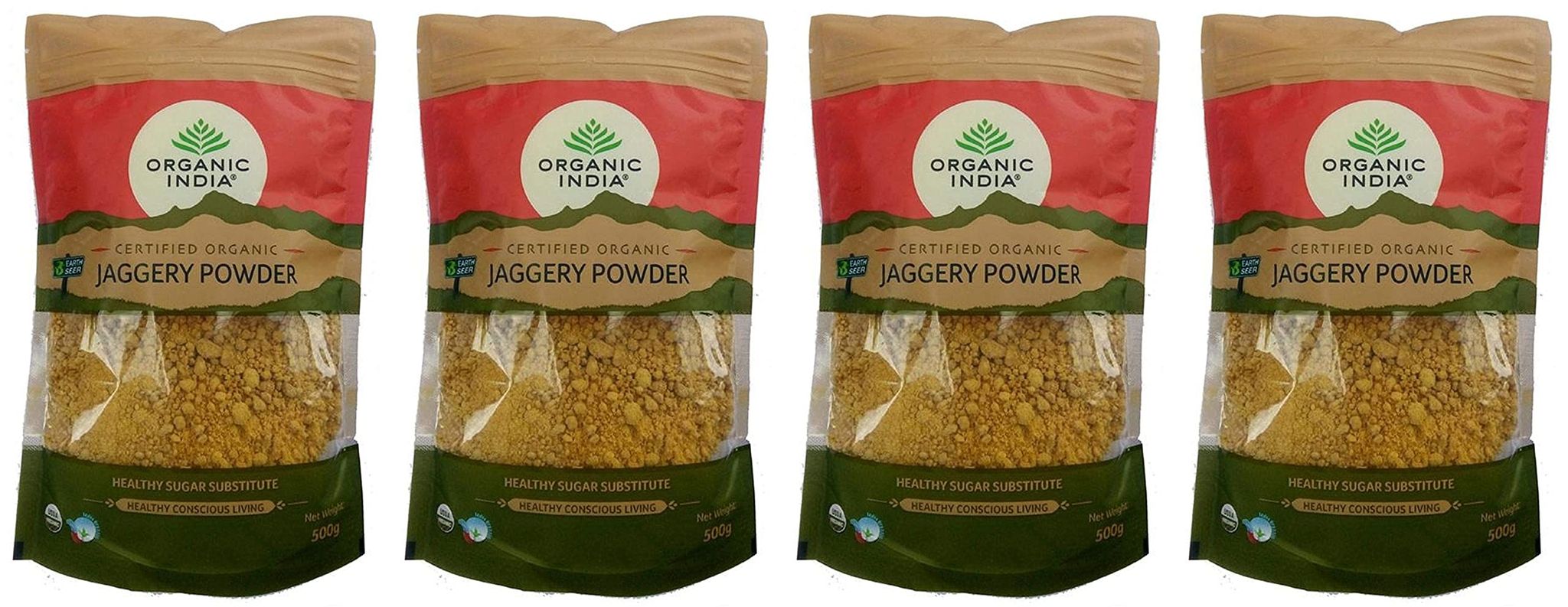 Organic India Jaggery Powder 500g x Pack of 4