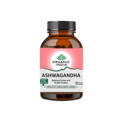 Organic India Ashwagandha Capsules - 180 Veg Capsules