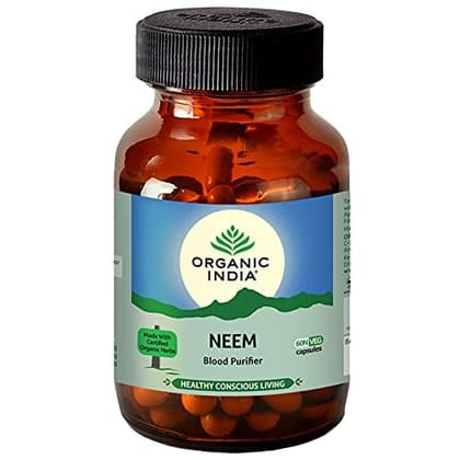 ORGANIC INDIA Neem 60 Capsules Bottle, Pack of 2