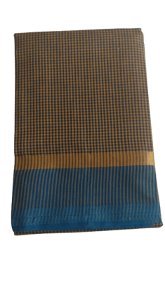 Vani Handlooms Pure cotton Saree - brown Checks colour with blouse piece