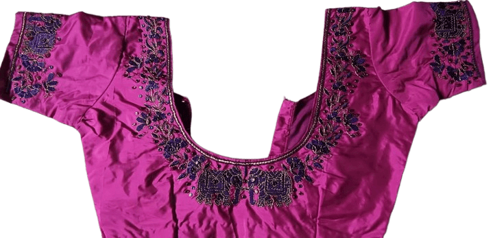 Ready Made Work Blouse with intricate zari and stone embroidery work