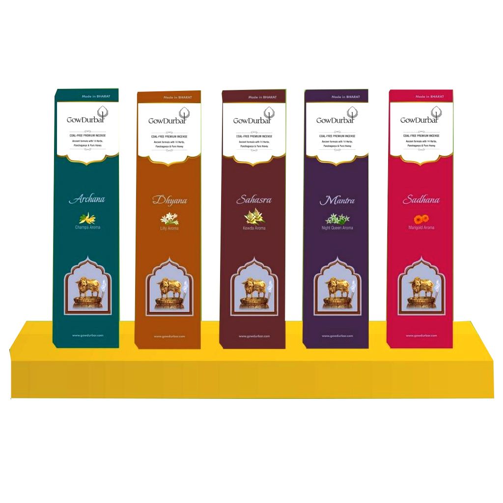 GOWDURBAR FLOWER INCENSE COMBO PACK OF 5 (90GM)