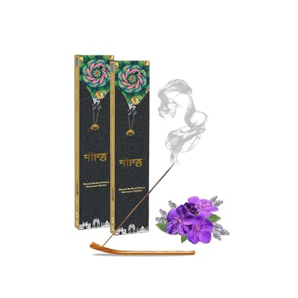 NIRA Fragrances Lavender Fragrance 80 Incense Stick Combo 100% Natural & Organic Cow Dung Handmade Agarbatti Best for Morning and Evening Pooja, Meditation, and Aromatherapy, Yoga